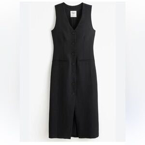 📸 Abercrombie & Fitch Mara Black Button-Front Midi Dress